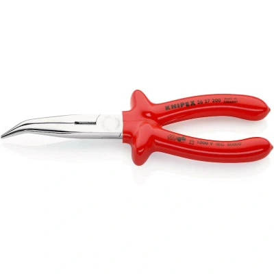 Image de KNIPEX 26 27 200 pince à bout plat avec coupe latérale (pince téléphonique) isolée par immersion, testée VDE chromée mm