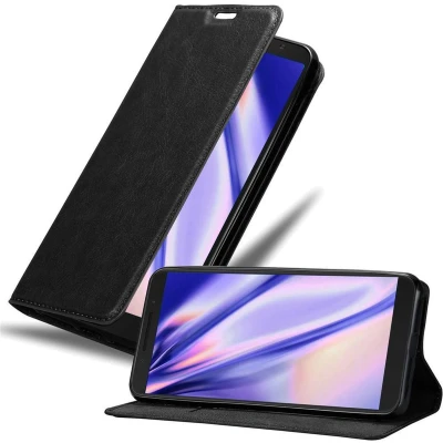 Afbeelding van Cadorabo Hoesje geschikt voor Alcatel 3V in ZWARTE NACHT Beschermhoes met magnetische sluiting, standfunctie en kaartvakje Book Case Cover Etui