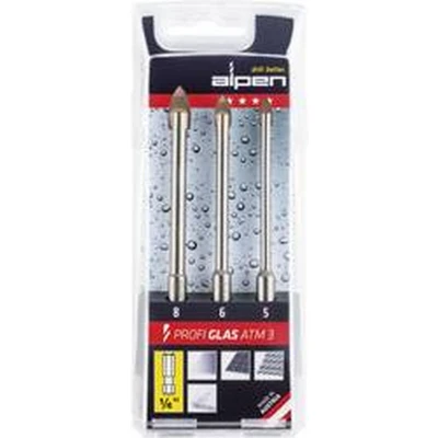 Afbeelding van Alpen Profi Glas ATM 3 0028900003100 Glasboorset delig 5 mm, 6 8 mm 1/4 (6.3 mm) 1 stuk(s)
