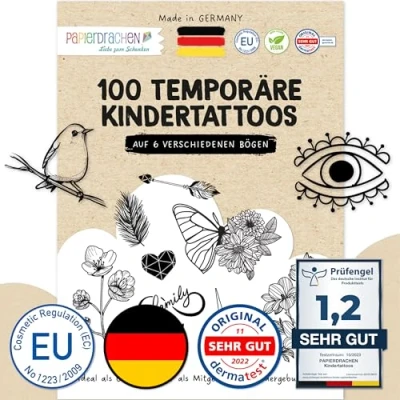 Afbeelding van 100 huid tatoeages Zwarte en witte Elegant ontwerp Voor vrijgezellenfeest