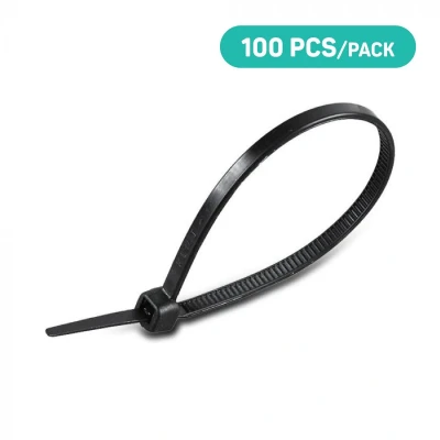 Afbeelding van V TAC Nylon Kabelbinder 3,5x300mm Zwart 100 stuks/verpakking