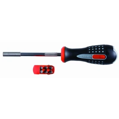 Afbeelding van BAHCO 808050A schroevendraaiergreep met bithouder 1/4&quot; inclusief bits gleuf Philips Pozidriv