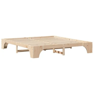 Afbeelding van vidaXL Bedframe Natuurlijk Massief Grenenhout 180 x 200 cm Eenvoudig
