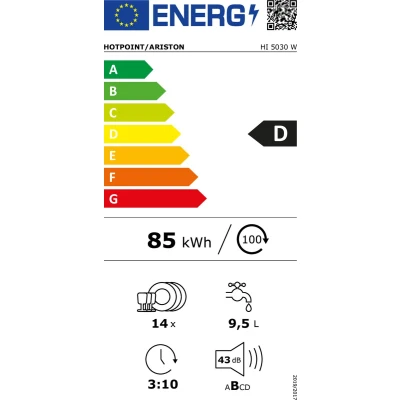 Afbeelding van Hotpoint HI 5030 W Volledig ingebouwd 14 couverts D