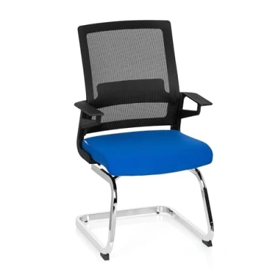 Afbeelding van Vergaderstoel Met Armleuning Stof Zwart/Blauw Inventor V
