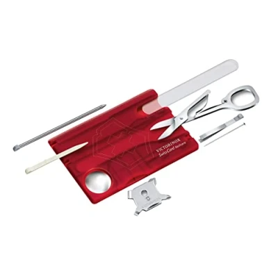 Afbeelding van Victorinox SwissCard Nailcare Multitool 13 Functies Transparant Rood
