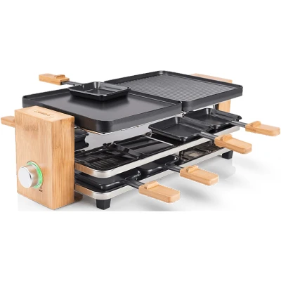 Afbeelding van Princess Gourmetstel 162910 Raclette 8 personen Grill &amp; Bakplaat Inclusief spatels 2 meter snoer