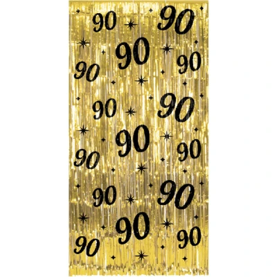 Afbeelding van Deurgordijn 90 Jaar Goud Zwart Classy 100x200cm per stuk