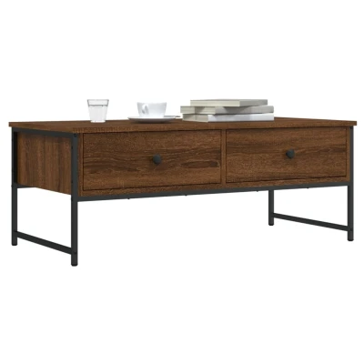Afbeelding van Salontafel 101x49x39,5 cm bewerkt hout bruineikenkleurig