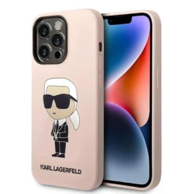 Afbeelding van Karl Lagerfeld KLHMP14XSNIKBCP iPhone 14 Pro Max 6.7 hardcase roze/roze Siliconen Ikonik Magsafe