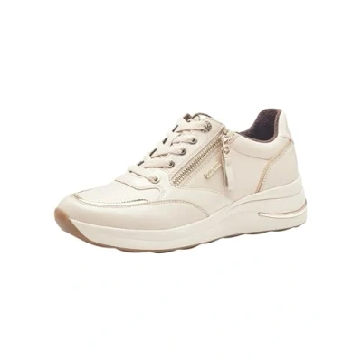 Afbeelding van Tamaris Comfort Sneakers laag, Dames, Maat: 38, Ivory Leer en imitatieleer