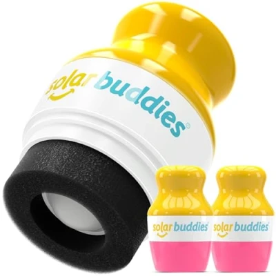 Afbeelding van Duo PP Solar Buddies Hervulbare Roll On Spons Applicator voor Kinderen, Volwassenen, Gezinnen, Reizen, 100 ml, Reisvriendelijk Zonnebrandcrème, Zonnecrème en Lotions (Roze, Roze)