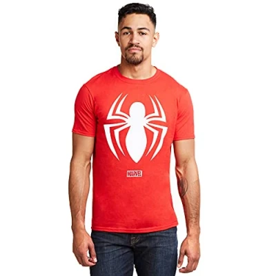 Afbeelding van Marvel Spiderman Logo T shirt voor heren (1 stuk), Kers Rood