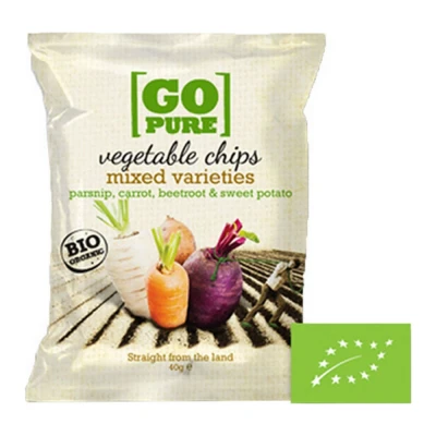 Afbeelding van Go Pure Vegetable Chips Mixed Bio 15 x 40 gram