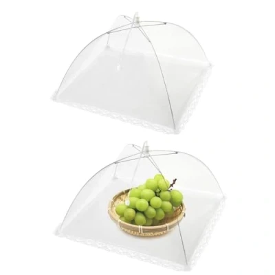 Afbeelding van Opvouwbare Voedselbel, 2 Stuks Pop up Voedselhoezen Vliegengaas Voedsel Deksel Tent Paraplu Anti Insect Insecten Bel Opvouwbaar voor BBQ Fruitmand