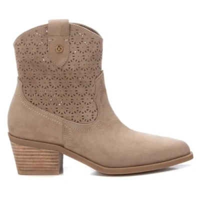 Afbeelding van XTI Cowboy/Bikerlaarsjes, Dames, Maat: 40, Taupe Textiel
