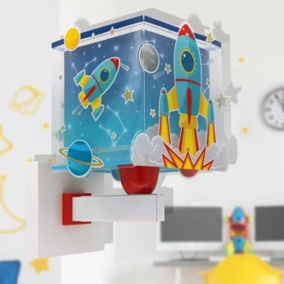 Afbeelding van Dalber wandlamp kinderen kinderkamer lamp raket ruimte zonnestelsel