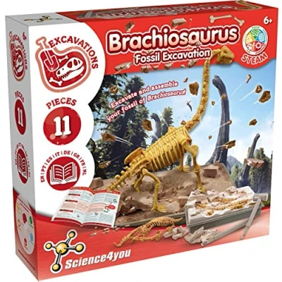 Afbeelding van Brachiosaurus, opgravingsset voor kinderen +6 jaar Graaf en monteer 11 dinosaurusfossielen met dit paleontologische, archeologische speelgoed kinderen, wetenschappelijke spellen van 6 10