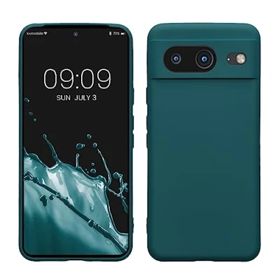 Afbeelding van kwmobile telefoonhoesje geschikt voor Google Pixel 8 Hoesje smartphone Precisie camera uitsnede TPU back cover in mat petrol