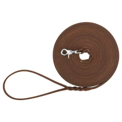 Afbeelding van Trixie Sleeplijn Vetleder Hondenriem 10000x0.8 cm Donkerbruin S L
