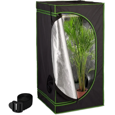 Afbeelding van kweektent 120 x 60 cm reflectiefolie binnenin verduisterend zwart groen