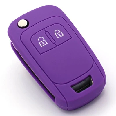 Afbeelding van Finest Folia OE siliconen hoes voor autosleutels met 2 knoppen lila