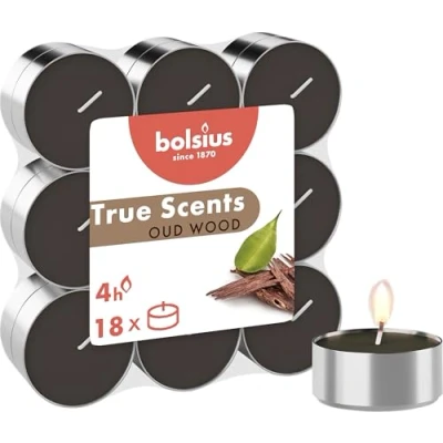 Image de Bolsius True Scents Lot de 18 bougies chauffe plat parfumées Grenade Longue durée combustion 4 heures Décoration intérieure Extraits naturels Cire végétalienne Sans huile palme