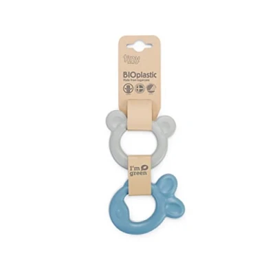 Afbeelding van Dantoy TINY BIOplastic bijtringen (blauw/2 delig).