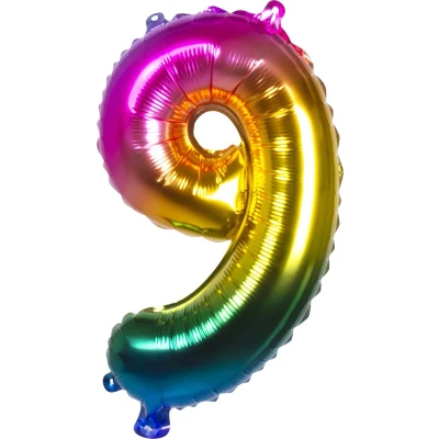 Afbeelding van Folieballon 9 regenboog 21989