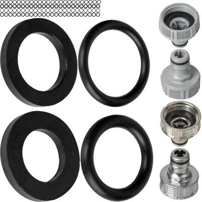 Afbeelding van Set van 100 reserveafdichtingen voor G 1/2 inch en 3/4 inch, compatibel met Gardena 21 26,5 mm, O ring Ø 16 x 11, 22,3 17 platte afdichting 19 24 mm