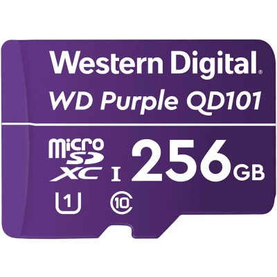 Afbeelding van Western Digital WDD256G1P0C WD Purple 256GB microSD geheugenkaart voor bewakingscamera&#039;s