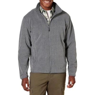 Image de Amazon Essentials Veste polaire à fermeture éclair intégrale (grandes tailles disponibles) Men&#039;s, Charbon Chiné, S