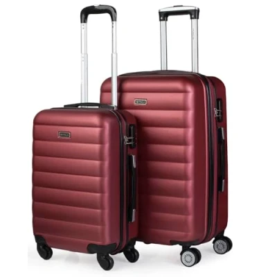 Afbeelding van ITACA Harde reiskoffers met 4 wielen Trolley 55/65/75 cm en comfortabel licht rekbaar ABS etui. 3 kleine middelgrote maten grote schoonheid 71200, Bourgondië, Handbagage