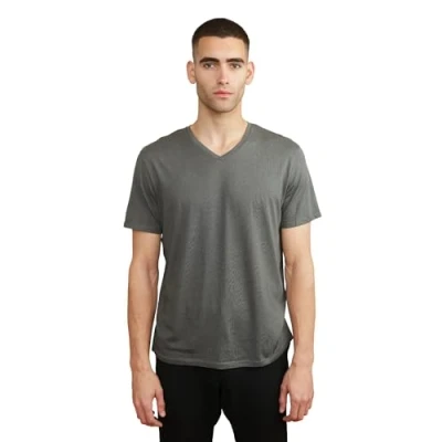 Afbeelding van DANISH ENDURANCE T Shirt van Biologisch Katoen, voor Heren, Crew Hals of V Hals, Ultrazachte Basic, 1 pack, Grijs, XL