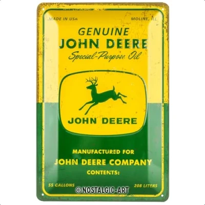 Afbeelding van John Deere Special Purpose Oil. Metalen wandbord in reliëf 20 x 30 cm