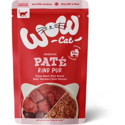 Afbeelding van Voordeelpakket: 24 x 125 g WOW Cat Adult Rund Pur nat kattenvoer