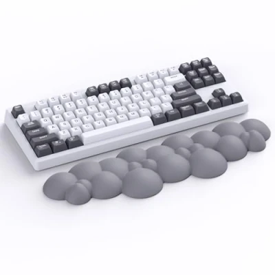 Afbeelding van Cloud Polssteun, Antislip Ergonomische Toetsenbord Bureau Hand Polssteun voor TKL/87 Toetsen/106 Toetsen Gaming Mechanisch Handsteun Grijs