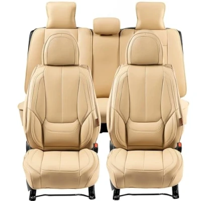 Image de VEVOR Housses de siège voiture universelles pour sièges avant et arrière, 13 pcs, housse en simili cuir, design entièrement fermé, appuie tête détachable, airbag, voitures SUV camions