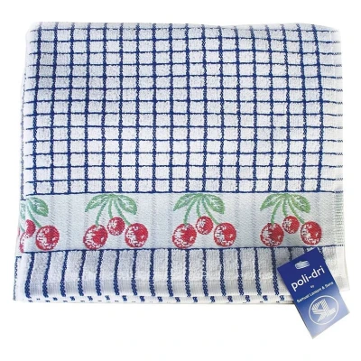 Afbeelding van Samuel Lamont Poli dri Theedoeken Jacquard Blauw / Cherry