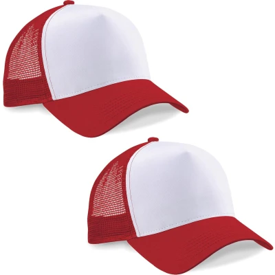 Afbeelding van Beechfield Snapback truckerpet B640 Classic Red / White