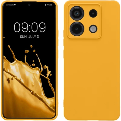 Afbeelding van kwmobile telefoonhoesje geschikt voor Xiaomi Redmi Note 13 Pro 5G / Poco X6 Hoesje smartphone Precisie camera uitsnede In mango