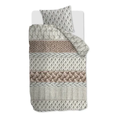 Afbeelding van Snoozing Cardiff Flanel Dekbedovertrek Eenpersoons 140x200/220 cm Bruin