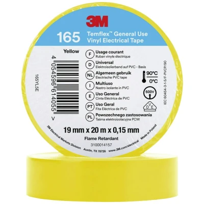 Afbeelding van 3M 165YL5E Isolatietape Geel (l x b) 20 m 19 mm 1 stuk(s)