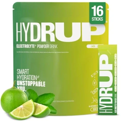 Afbeelding van Hydrup Suikervrije elektrolyten 1733 mg per portie Formule met vitaminen en mineralen voor snelle hydratatie (16 eenheden, limoen)