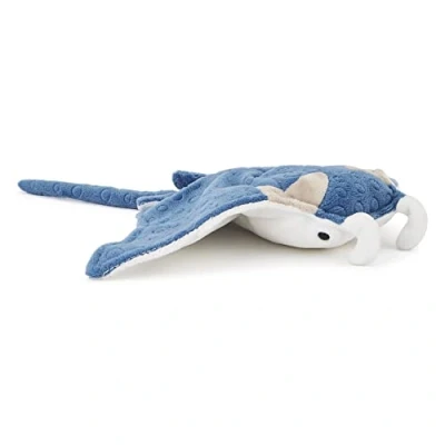 Afbeelding van Zappi Co Zacht gewatteerd knuffeldier voor kinderen, pluche dier, blauwe manta array (31 33 cm), safari dierencollectie pasgeborenen en eerste kinderen
