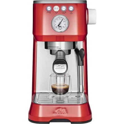 Afbeelding van Solis Barista Perfetta Plus 1170 Espressomachine Pistonmachine Koffiemachine met Bonen Rood