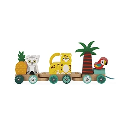 Image de Jouet en bois Janod Tropik Train tropical à tirer