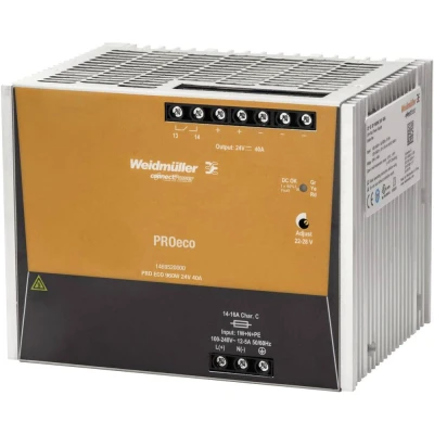 Afbeelding van Weidmüller PRO ECO 960W 24V 40A DIN rail netvoeding 12 V/DC 40 A 960 W Aantal uitgangen: 1 x Inhoud: stuk(s)