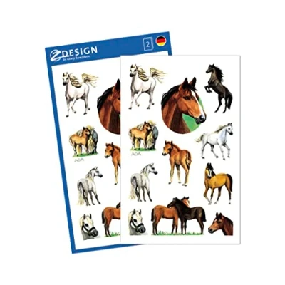 Afbeelding van papieretiket Z design Kids pakje a 2 vel paarden
