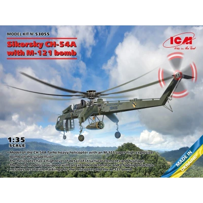 Afbeelding van 1:35 ICM 53055 Sikorsky CH 54A Tarhe with BLU 82/B Daisy Cutter bomb Plastic Modelbouwpakket